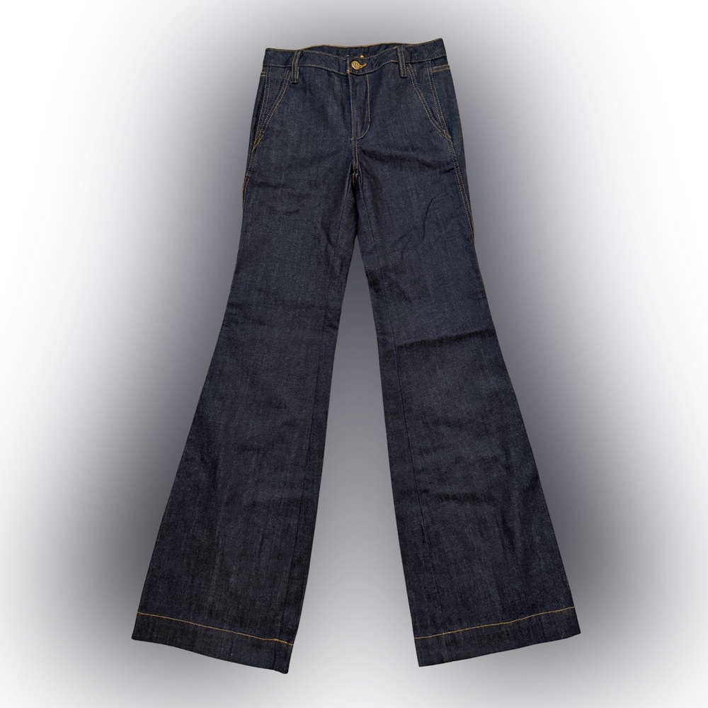 Tory Burch Dark Indigo Flare Jeans, sz 25, NWT